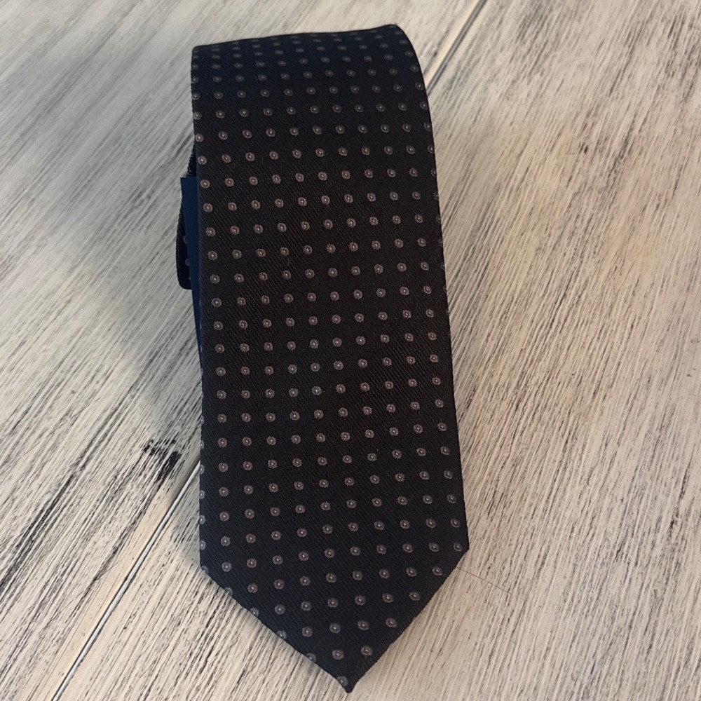 Alexandre London Savile Row black Micro Dot 100% Silk Necktie New